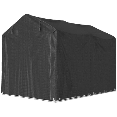 Outsunny Outdoor Storage Shed, UV Resistant Bike Tent with Roll-up Zipper Door, Portable Shed for Bike, Motorcycle, Black