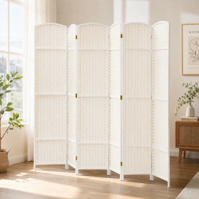 Room Divider 94.5" W x 0.6" D x 66.9" H White