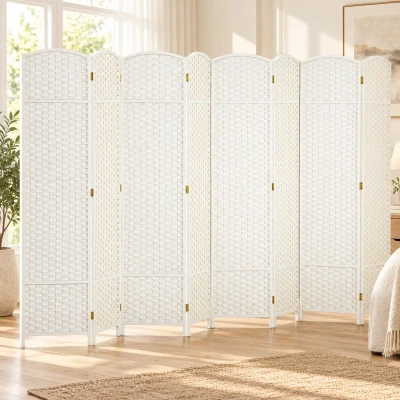 Room Divider 126" W x 0.6" D x 66.9" H White
