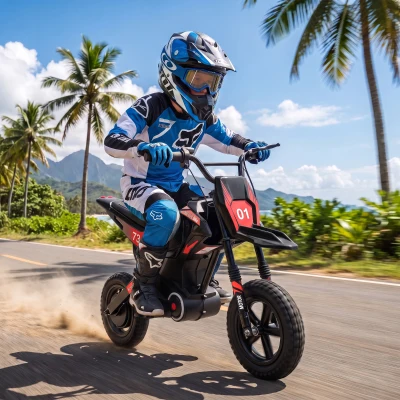 Qaba Kids Electric Motorcycle 24V 180W, 12" Tires, Black