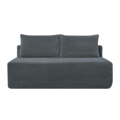 Cuddly Corduroy Chaise Lounge with Dual Seats and Cup Holders,57'' L x 35" W x 24" H, Grey