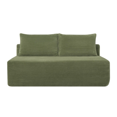 2-Seat Chaise Lounge with Cup Holder and Soft Corduroy, 57'' L x 35" W x 24" H, Green