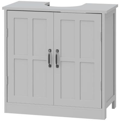 kleankin Bathroom Sink Cabinet with Adjustable Shelf, Gray