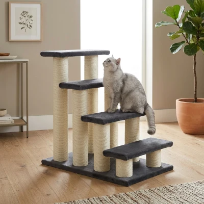 PawHut Cat Tree with 4 Steps & Sisal Scratching Post
