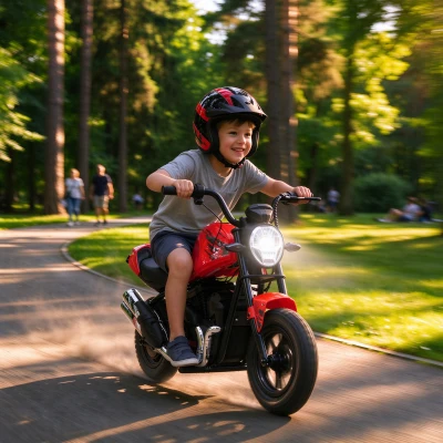Qaba Kids Electric Motorcycle Harley-Style 24V 180W 12" Tires Red