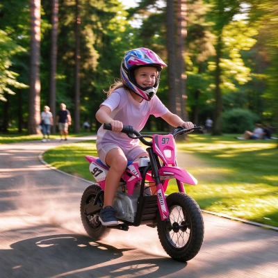 Qaba 36V Kids Electric Dirt Bike, Brushless Motor, Rear Suspension, Pink