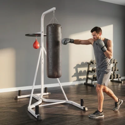 Soozier 2-in-1 Adjustable Punching Bag Stand for Home Gym