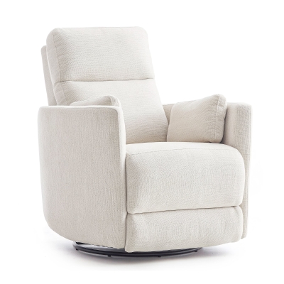 Cozy Chenille Power Swivel Rocker Recliner with Independent Control, 35'' L x 39"W x 40" H, Beige