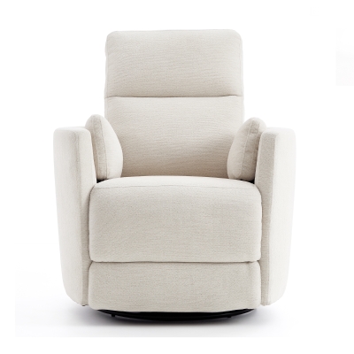 Cozy Chenille Power Swivel Rocker Recliner with Independent Control, 35'' L x 39"W x 40" H, Beige