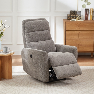 Wide Power Fabric Recliner with Adjustable Headrest and 30D Foam, 32'' L x 36"W x 43" H, Gray