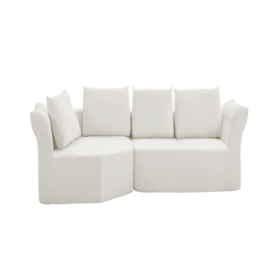 Elegant Modular Sectional with Left Arm and Wide Armrests, 127'' L x 57" W x 26" H, Beige