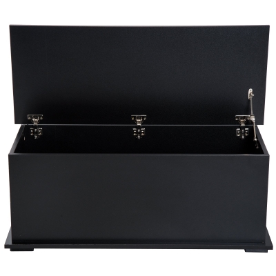 HOMCOM 39.4" Modern Lift Top Storage Bench, 264 lbs, Black