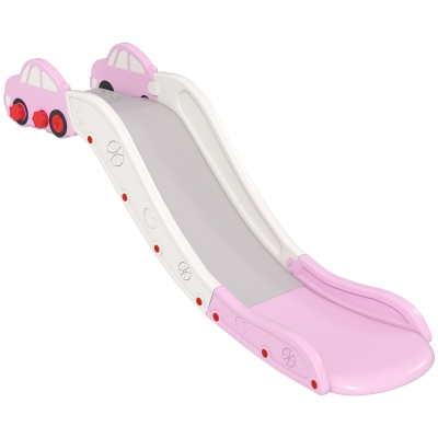 Qaba Extra Length Toddler Slide for Bed or Sofa, Easy Assembly, Pink