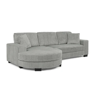 Elegant L-Shaped Modular Sleeper Sectional with Reversible Chaise, 110.5'' L x 57" W x 25.5" H, Grey