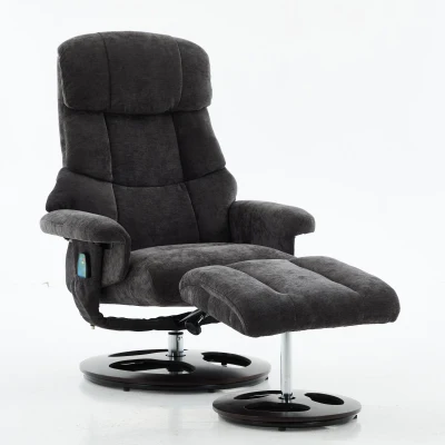 Ergonomic Recliner Chair with Ottoman and Massage, 32'' L x 33" W x 43.5" H, Dark Gray