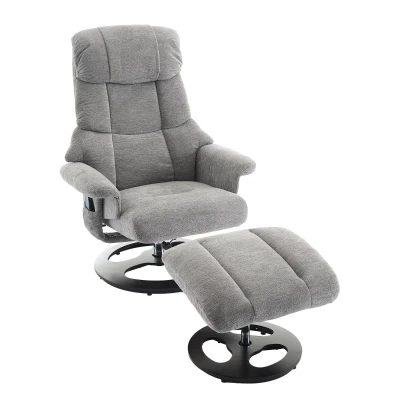 Ergonomic Recliner Chair with Ottoman and Massage, 32'' L x 33" W x 43.5" H, Grey