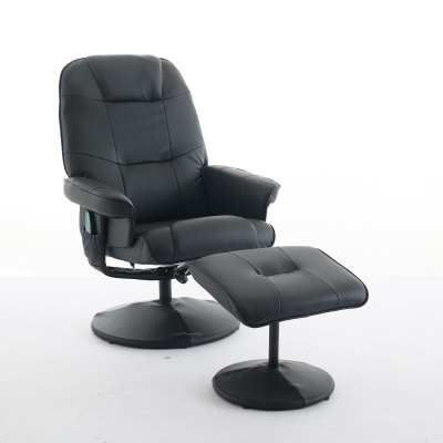 Ergonomic Massage Recliner Chair with Ottoman, 31.5'' L x 29.5" W x 38" H, Black