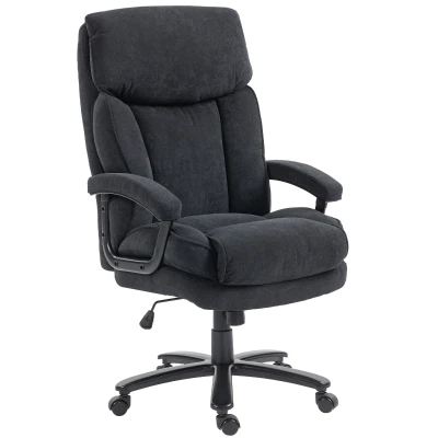 HOMCOM Big and Tall Executive Office Chair, Up to 450 lbs. Heavy Duty Desk Chair, Computer Chair for Heavy People, Black