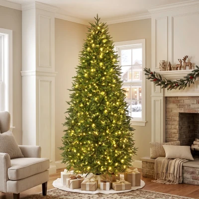 HOMCOM 7.5ft Prelit Christmas Tree, Dual-Color LED, Remote