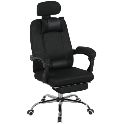 Vinsetto Ergonomic Executive High Back Office Chair with Footrest, Lumbar Support, Black