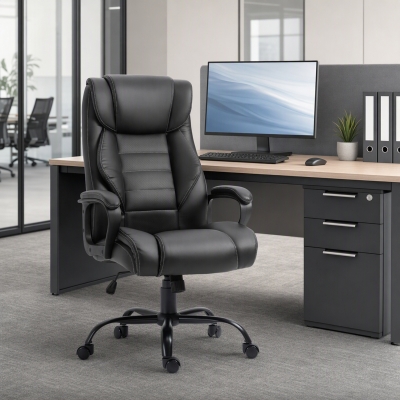 Vinsetto Massage Office Chair, High Back Executive Office Chair with 6-Point Vibration, Timer, Adjustable Height, Black