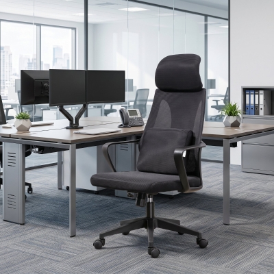 Vinsetto Office Chair High Back, Ergonomic Mesh Computer Chair Executive Task Chair with Massage Lumbar Support & Headrest Rocking