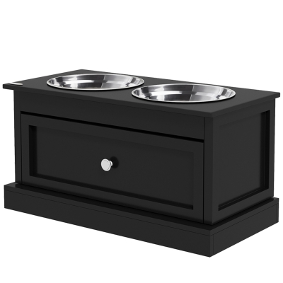 Pet Feeder 23.5" x 11.75" x 12.25" Black