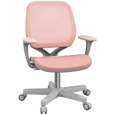 Vinsetto Office Chair, Small Computer Desk Chair with Mesh Back, Swivel Castors, Arm, Pink