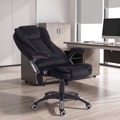 Vinsetto 6 Point Vibrating Massage Office Chair High Back Executive Chair with Reclining Back, Swivel Wheels, Black