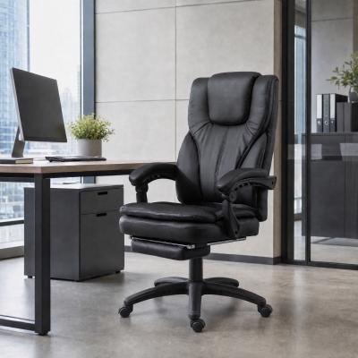 Vinsetto Office Chair High Back 6-Point Vibration Massage Reclining 360° Swivel Height Adjustable with Retractable Footrest