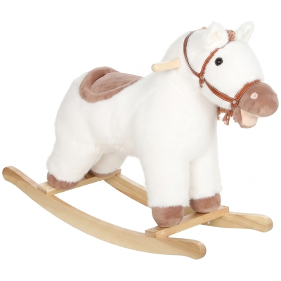 Qaba Kids Rocking Horse with Realistic Sounds & Anti-Tip Limiters