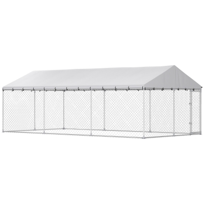 PawHut Heavy-Duty Outdoor Dog Kennel with Roof, 20' x 10' x 7'