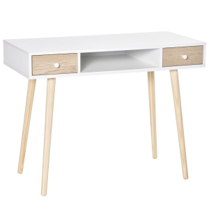 HOMCOM Kids Wooden Study Table Writing Desk with Drawer Ergonomic 39"L x 19"W x 30"H