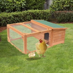 Pawhut Small Wooden Bunny Rabbit & Guinea Pig / Chicken Coop w/ Outdoor Run
