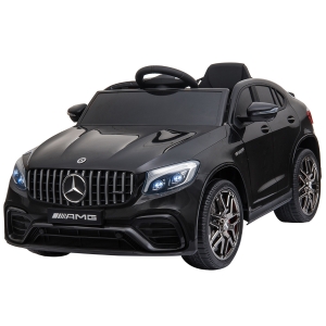 Aosom 12V Ride On Toy Car for Kids with Remote Control, Mercedes Benz AMG GLC63S Coupe, 2 Speed, with Music, Electric Light, Black