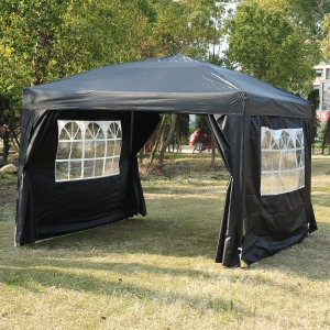 Outsunny 10’ x 10’ Pop Up Gazebo Party Tent Canopy with Sidewalls Carrying Bag