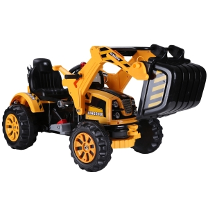 Aosom 6V Kids Ride On Toy Grave Digger Toy Truck Construction Excavator Tractor Vehicle