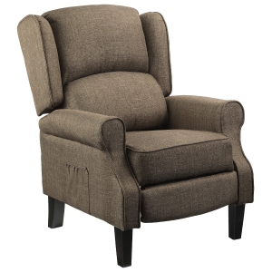 HOMCOM Wingback Heated Vibrating Accent Sofa Vintage Upholstered Massage Recliner Chair Push-back with Remote Controller - Light Brown