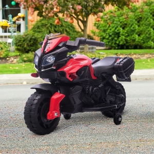 AOSOM Kids Electric Motorcycle Ride-On Toy Battery Powered Rechargeable 6V 3 km/h Max Speed for Girls Boy 18 - 48 months Red