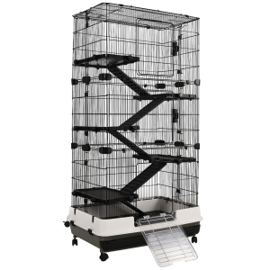 PawHut 6-tier Platform Rolling Small Animal Rabbit Cage for Hamsters, Chinchillas & Gerbils with a Large Living Space