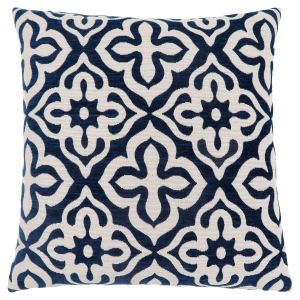 Monarch 18" x 18" Geometric Motif Decorative Throw Pillow (1 pc) - Dark Blue