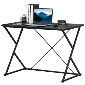 HOMCOM Modern Writing Desk, Computer Workstation with Steel Legs for Small Spaces