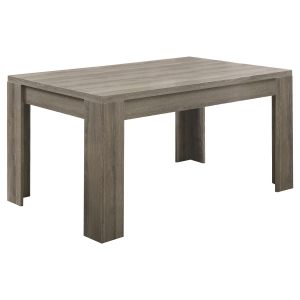 Monarch 60" x 36" Rectangular Reclaimed-Look Wood Dining Table - Dark Taupe