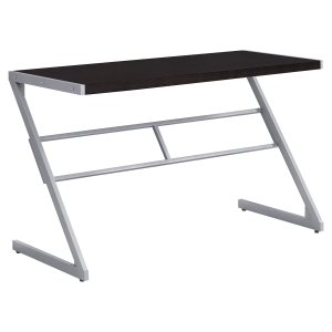 Monarch 48" Contemporary Z-Shaped Laminate Top Computer Writing Desk - Cappuccino / Silver