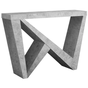 Monarch 48" Edgy Modern Cement-Look Angular Asymmetrical Base Accent Console Table - Grey Tones Finish