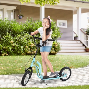 Aosom Dual Brakes Kick Scooter 12-Inch Inflatable Front Wheel Ride On Toy For Age 5+