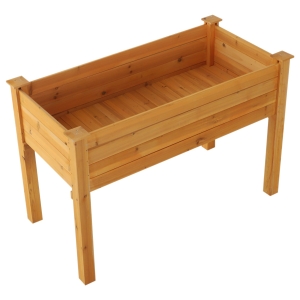 Outsunny 2' x 4' Raised Garden Bed Wooden Elevated Outdoor Raised Planter Box with Legs