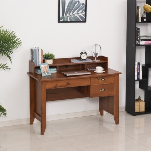 HOMCOM Computer Desk with Drawer,Storage Hutch,Home Office Writing Table Study Workstation, 47.25''x21.75''x36.25'', Brown