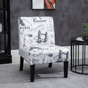 HOMCOM Comfortable Stable Modern Dining Chair In Hand-Painted Style for Dining Room and Bedroom