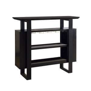 Monarch 48" Contemporary Wood Grain-Look Home Bar with Bottle and Glass Storage - Cappuccino Brown Finish